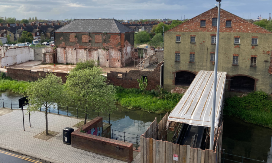 Image of the site for the new Onside Youth Zone in Grimsby. It shows the ground where the Youth Zone will be built.